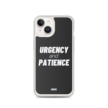 Load image into Gallery viewer, Urgency and Patience iPhone Case - white on black