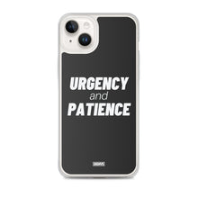 Load image into Gallery viewer, Urgency and Patience iPhone Case - white on black