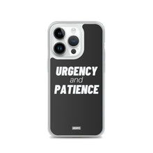 Load image into Gallery viewer, Urgency and Patience iPhone Case - white on black
