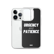 Load image into Gallery viewer, Urgency and Patience iPhone Case - white on black