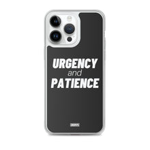 Load image into Gallery viewer, Urgency and Patience iPhone Case - white on black