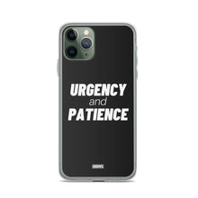 Load image into Gallery viewer, Urgency and Patience iPhone Case - white on black