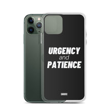 Load image into Gallery viewer, Urgency and Patience iPhone Case - white on black