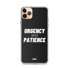 Load image into Gallery viewer, Urgency and Patience iPhone Case - white on black