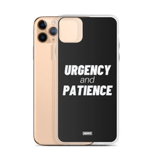 Load image into Gallery viewer, Urgency and Patience iPhone Case - white on black