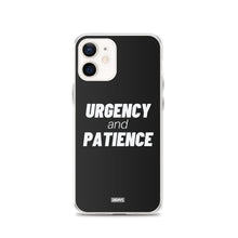 Load image into Gallery viewer, Urgency and Patience iPhone Case - white on black