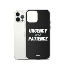 Load image into Gallery viewer, Urgency and Patience iPhone Case - white on black