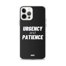 Load image into Gallery viewer, Urgency and Patience iPhone Case - white on black