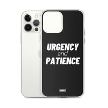 Load image into Gallery viewer, Urgency and Patience iPhone Case - white on black
