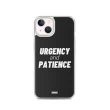 Load image into Gallery viewer, Urgency and Patience iPhone Case - white on black