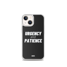 Load image into Gallery viewer, Urgency and Patience iPhone Case - white on black