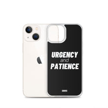 Load image into Gallery viewer, Urgency and Patience iPhone Case - white on black