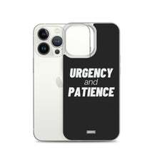 Load image into Gallery viewer, Urgency and Patience iPhone Case - white on black