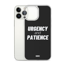 Load image into Gallery viewer, Urgency and Patience iPhone Case - white on black