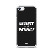 Load image into Gallery viewer, Urgency and Patience iPhone Case - white on black