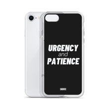 Load image into Gallery viewer, Urgency and Patience iPhone Case - white on black