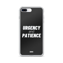Load image into Gallery viewer, Urgency and Patience iPhone Case - white on black