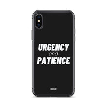 Load image into Gallery viewer, Urgency and Patience iPhone Case - white on black