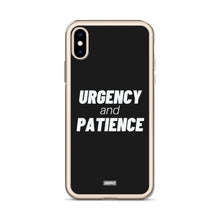 Load image into Gallery viewer, Urgency and Patience iPhone Case - white on black