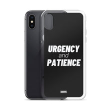 Load image into Gallery viewer, Urgency and Patience iPhone Case - white on black