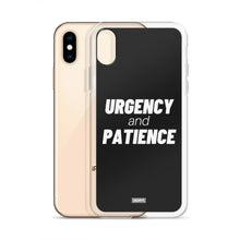 Load image into Gallery viewer, Urgency and Patience iPhone Case - white on black
