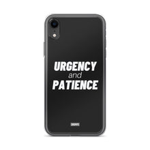 Load image into Gallery viewer, Urgency and Patience iPhone Case - white on black