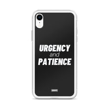 Load image into Gallery viewer, Urgency and Patience iPhone Case - white on black