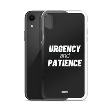 Load image into Gallery viewer, Urgency and Patience iPhone Case - white on black