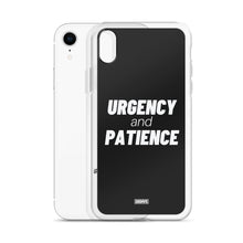 Load image into Gallery viewer, Urgency and Patience iPhone Case - white on black