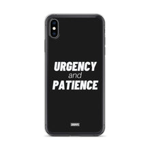 Load image into Gallery viewer, Urgency and Patience iPhone Case - white on black