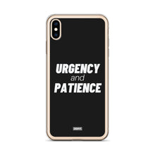Load image into Gallery viewer, Urgency and Patience iPhone Case - white on black