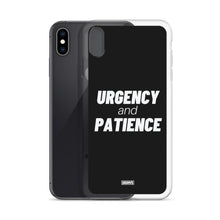 Load image into Gallery viewer, Urgency and Patience iPhone Case - white on black