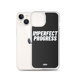 Imperfect Progress iPhone Case - white on black