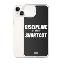 Load image into Gallery viewer, Discipline is the Shortcut iPhone Case - white on black