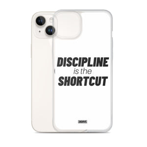Discipline is the Shortcut iPhone Case - black on white