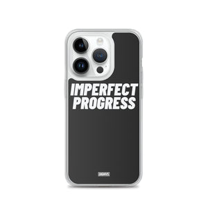 Imperfect Progress iPhone Case - white on black