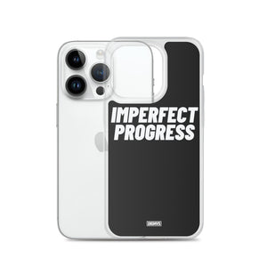 Imperfect Progress iPhone Case - white on black