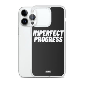 Imperfect Progress iPhone Case - white on black