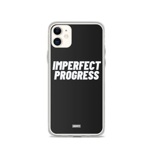 Imperfect Progress iPhone Case - white on black