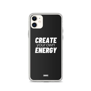 Create Your Own Energy iPhone Case - white on black