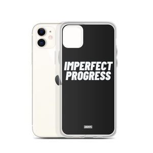 Imperfect Progress iPhone Case - white on black