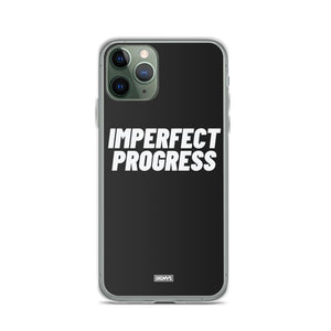 Imperfect Progress iPhone Case - white on black