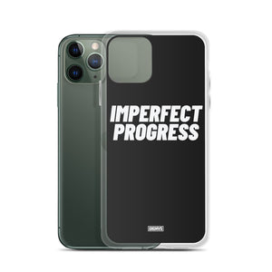 Imperfect Progress iPhone Case - white on black