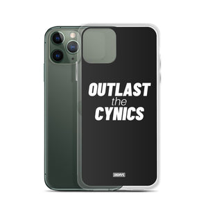Outlast the Cynics iPhone Case - white on black