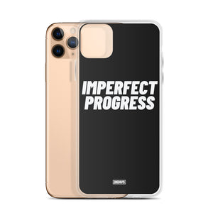 Imperfect Progress iPhone Case - white on black