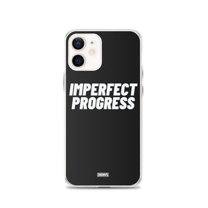 Imperfect Progress iPhone Case - white on black