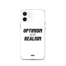 Load image into Gallery viewer, Optimism and Realism iPhone Case - black on white