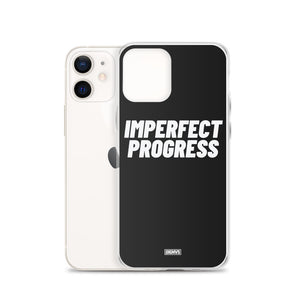 Imperfect Progress iPhone Case - white on black