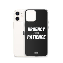 Load image into Gallery viewer, Urgency and Patience iPhone Case - white on black