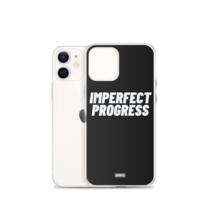 Imperfect Progress iPhone Case - white on black